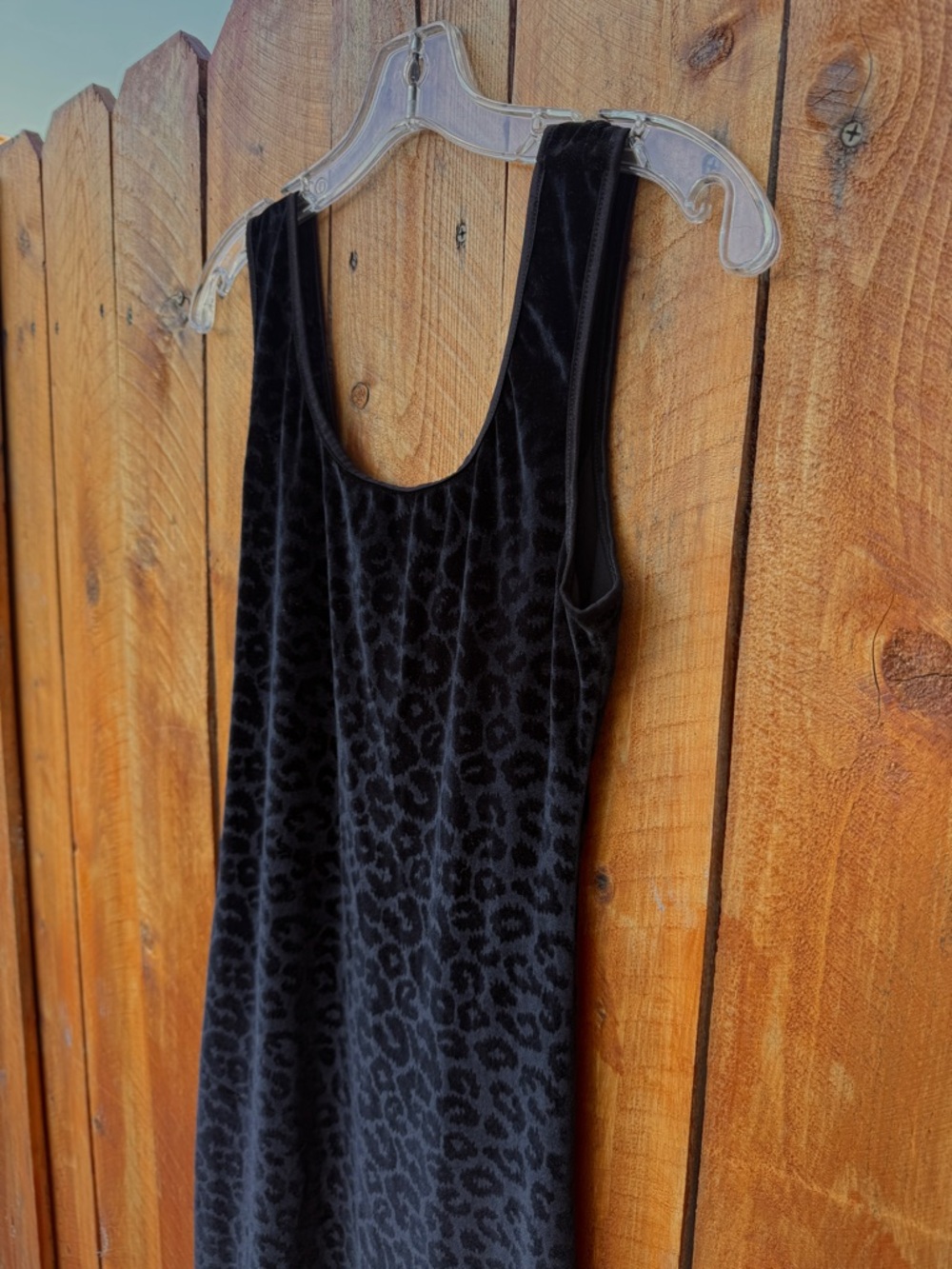 Vintage 90’s Rampage Black Velvet Fit & Drape Leopard Print Dress - Small - Picture 6 of 12